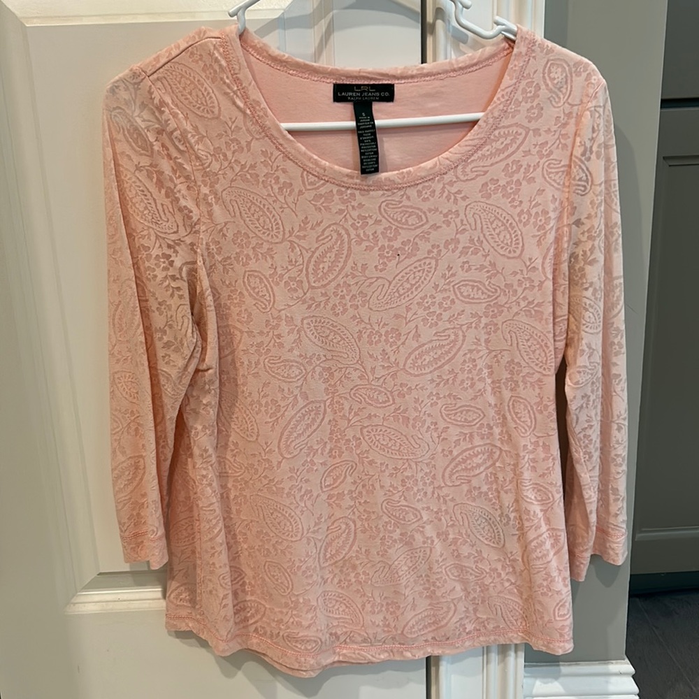 Ralph Lauren pink 3/4 sleeve blouse SM